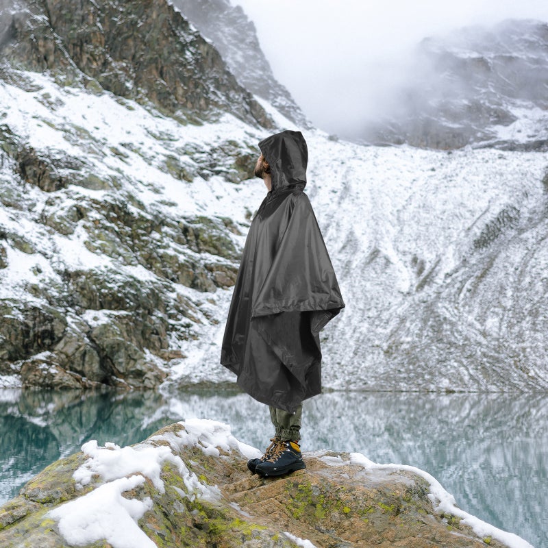 Outdoor Poncho Adult Cycling Poncho Three-in-one Raincoat Hoodie Adult Raincoat - Image 4