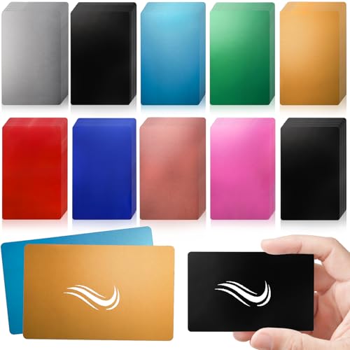 YOUEON 200 Pcs Metal Business Card Blanks for Laser Engraving 86 x 54 x 0.2 mm, 10 Colors Aluminum Sheet Engraving Blanks, Multipurpose DIY Cards for Home, Office, Projects - Image 1