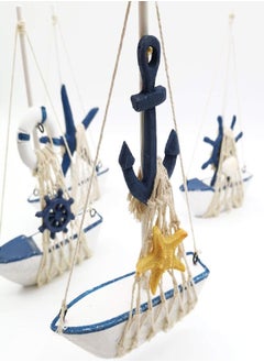 TIHOOD 4PCS Mini Sailboat Model Decoration Wooden Miniature Sailing Boat Home Decor Set, Beach Nautical Design, Navy Blue and White, 4.4 x 6.8 Inch - pzsku/ZB029B36398B189B6EBD1Z/45/_/1693406693/7c8dac47-041c-4aac-b4a6-6b49f4419d68