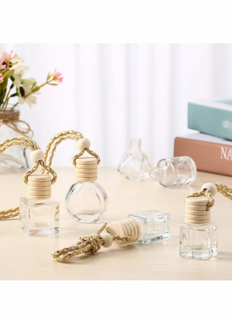 Excefore - Car Air Freshener Perfume Bottle Empty Refillable Car Perfume Bottle Car Hanging Diffuser Bottle Pendant Essential Diffuser Oil Fragrance Aromatherapy Empty Bottle Decor (12 Pcs, Assorted Style) - Image 1