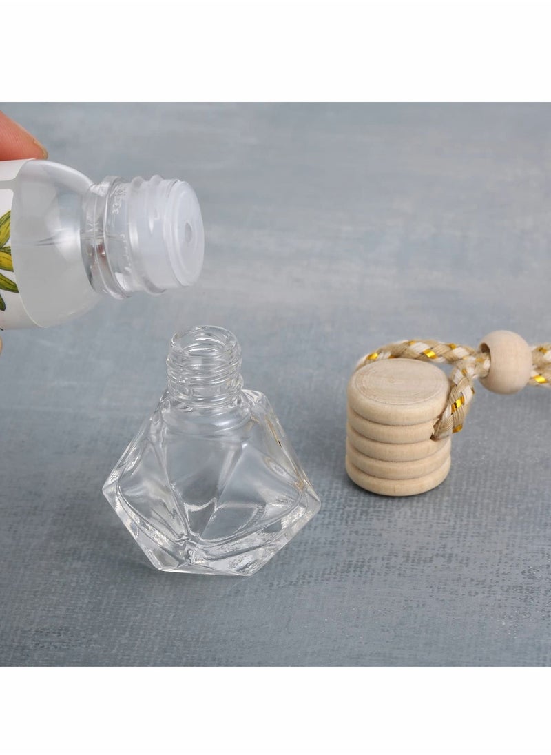 Excefore - Car Air Freshener Perfume Bottle Empty Refillable Car Perfume Bottle Car Hanging Diffuser Bottle Pendant Essential Diffuser Oil Fragrance Aromatherapy Empty Bottle Decor (12 Pcs, Assorted Style) - Image 1