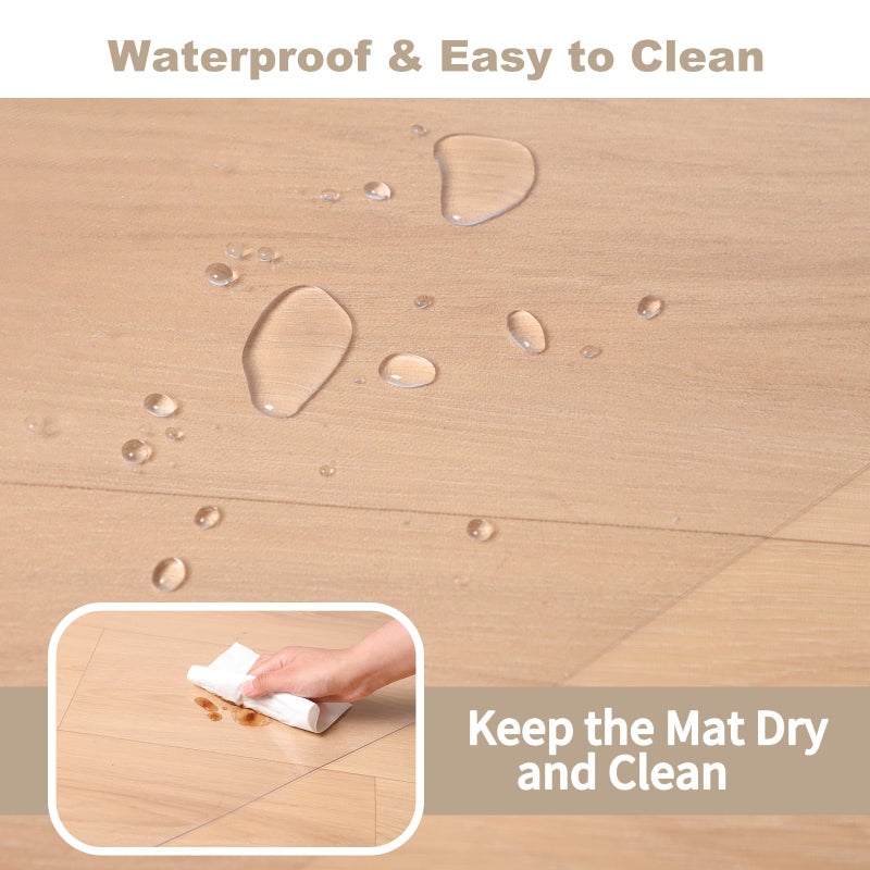 KEYDOL [Thickened to 2.0mm] 60"x75" Computer Chair Mat for Hardwood, PVC Office Mat for Hardwood Floor, Anti-Slip Rolling Chair Floor Protector,Vinyl Mats for Home, Under Desk Mats for Rolling Chairs - Image 5