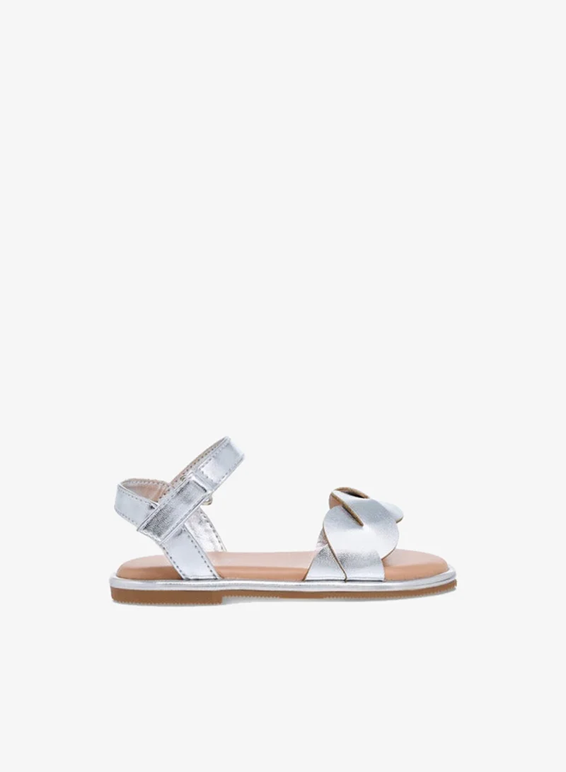 Flora Bella By Shoexpress Girls Strap Detail Sandals with Hook and Loop Closure