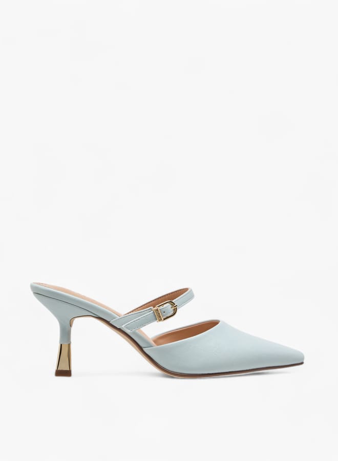 Celeste Women's Solid Slip-On Mules with Stilettos Heels - Image 1