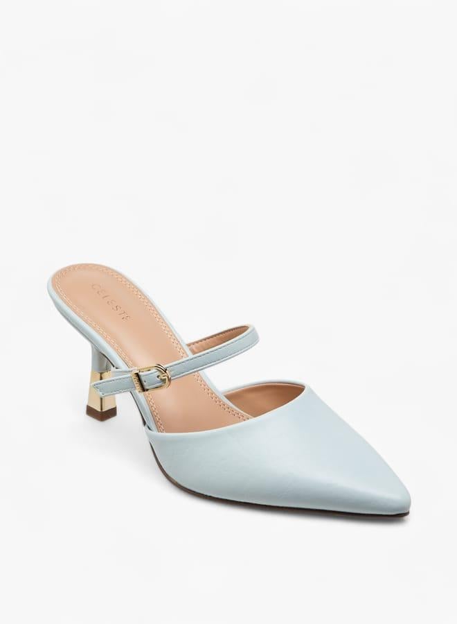 Celeste Women's Solid Slip-On Mules with Stilettos Heels - Image 1