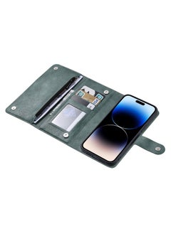 HuHa Case Cover For iPhone 14 Pro ViLi GV Series MagSafe Magnetic Zipper Leather Phone Case Green 
