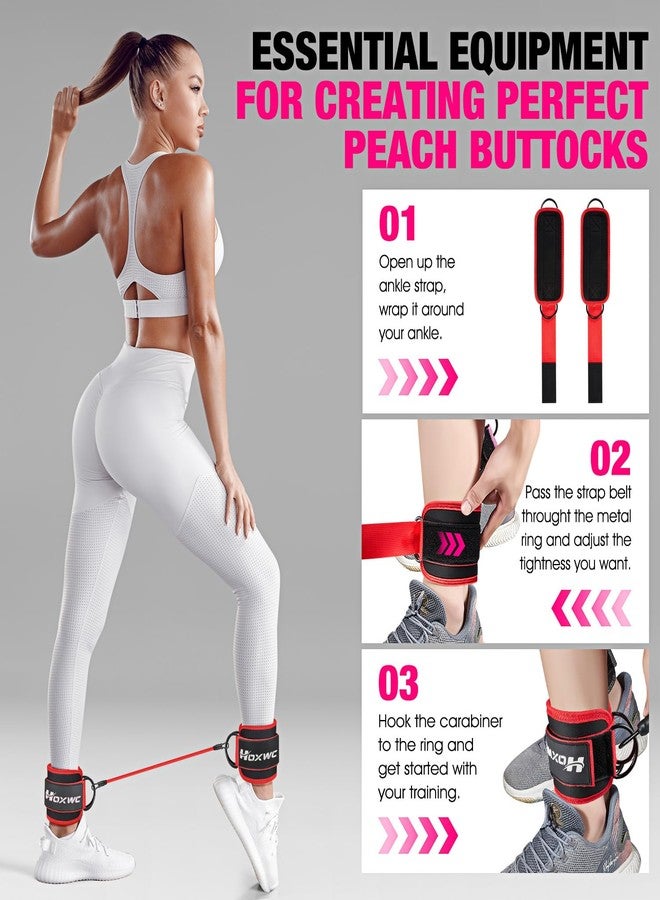 HOXWC Ankle Resistance Bands with Cuffs, Glutes Workout Equipment, Ankle Bands for Working Out, Exercise Bands for Butt Lift Women, Training Workout Equipment for Kickbacks Hip Gluteus Training Exercises - Image 5