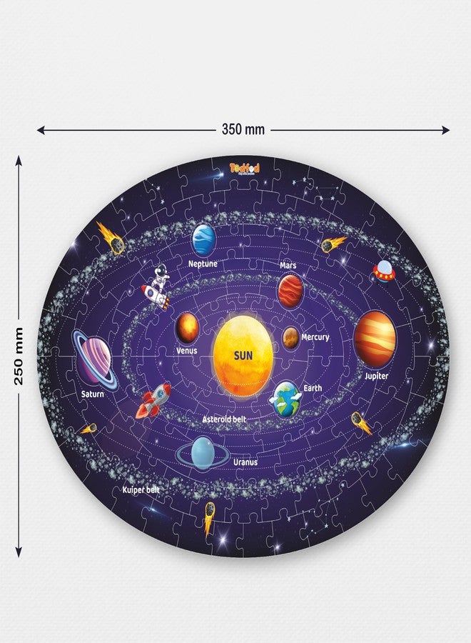 TodFod ToddFod Outer Space Solar System Wooden Jigsaw Puzzle for Kids Learning Aid and Educational Toy for Children 105 Pieces Jigsaw Floor Puzzle with 4 Double Sided Flashcards - Image 3