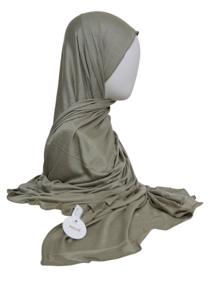 Moja Hijab for Women | Moja Premium Bamboo Jersey Hijab – Sage Green - Image 3