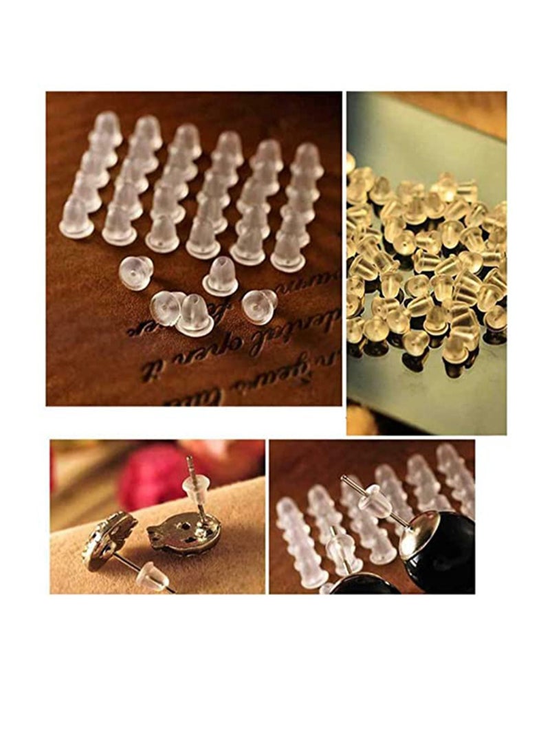 Y&D Silicone Clear Earring Backs, Soft Ear Safety Hypoallergenic Back Pads, Backstops Bullet Clutch Stopper Replacement for Fish Hook Studs Hoops Diameter 4mm 500PCS  - Image 3
