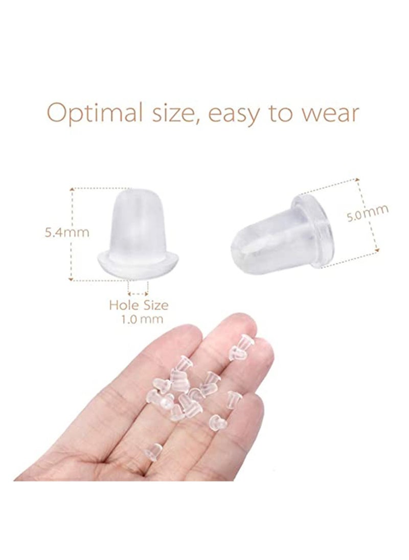 Y&D Silicone Clear Earring Backs, Soft Ear Safety Hypoallergenic Back Pads, Backstops Bullet Clutch Stopper Replacement for Fish Hook Studs Hoops Diameter 4mm 500PCS  - Image 4