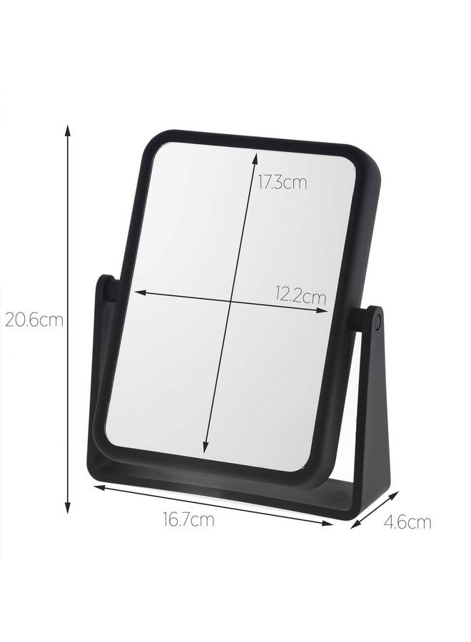 Danielle مرآة مكياج مكبرة مستطيلة بلمسة ناعمة مع تكبير 7X ودوران 360 أسود - Image 4