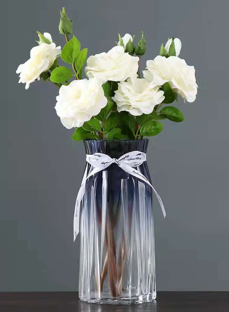 مزهرية زجاجية من FFD مزهرية زهور زجاجية أنيقة تصميم فريد مزهريات زجاجية لطيفة لتزيين المنزل وغرفة المعيشة وسطح المكتب - Image 1