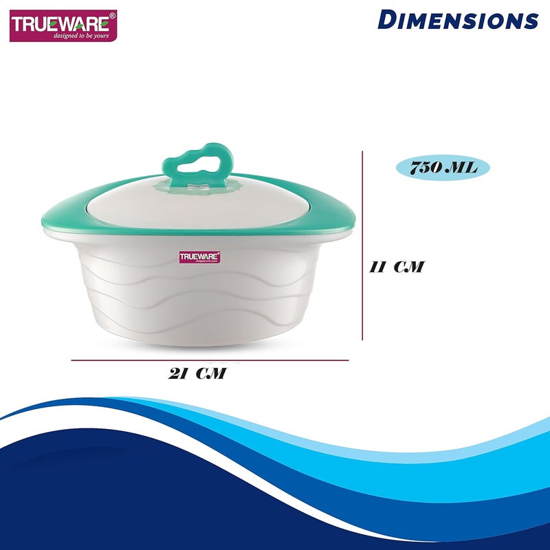 Trueware TRUEWARE Zinna Impulse Inner Steel Casserole750 ml Light Blue PU Insulated BPA free Odour Proof Food Grade Easy to Carry Easy to Store Ideal For Chapatti Roti Curd Maker Kitchen Storage Kitchen accesseroies Thermoware Hot Pot  - Image 2