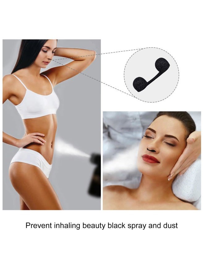 ELERA 50 Pieces Nose Filters for Spray Tanning, Disposable Plugs Supplies for Spray Tanning Nose Protection Allergen Blocker (Black) - Image 2