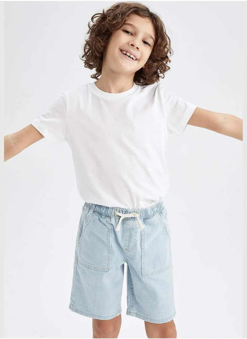 DeFacto Tie Waist Mini Jean Bermuda Short