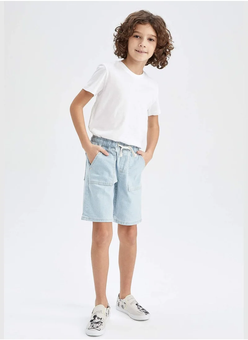 DeFacto Tie Waist Mini Jean Bermuda Short