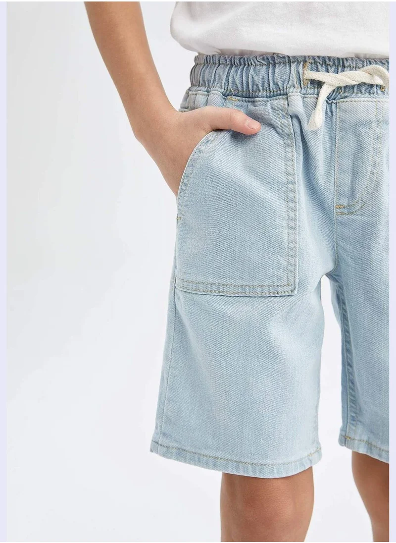 DeFacto Tie Waist Mini Jean Bermuda Short