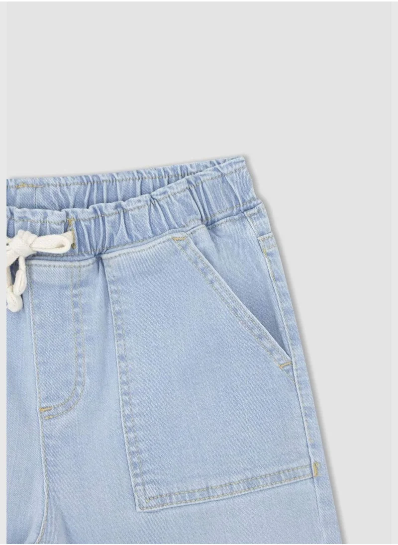 DeFacto Tie Waist Mini Jean Bermuda Short