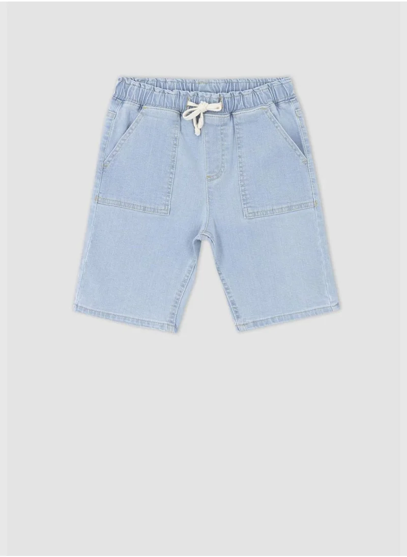 DeFacto Tie Waist Mini Jean Bermuda Short
