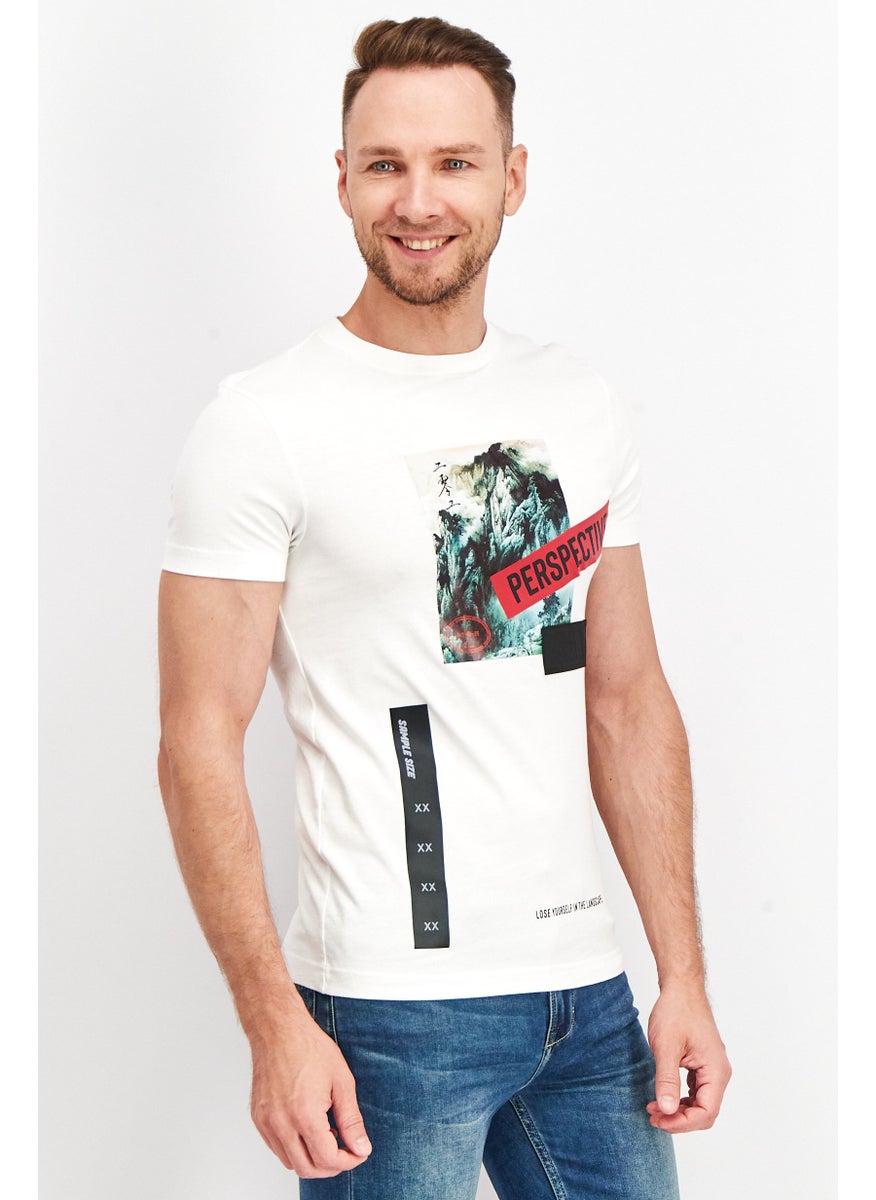 Men Crew Neck Short Sleeve Graphic Print T-Shirt, White - pzsku/ZB02A4C16D6E26CD83557Z/45/_/1724351407/6afde847-d868-4266-b186-54185bae5d7d