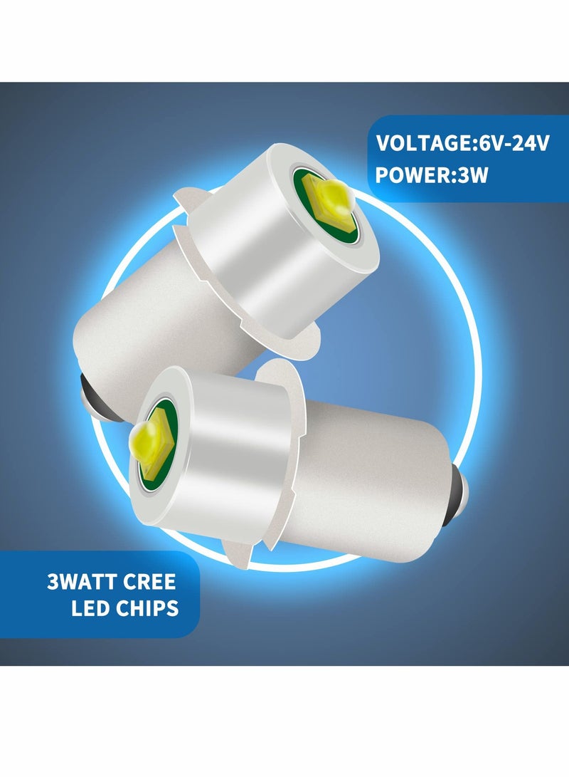 LED Flashlight Replacement Bulb, 18V 12V 19.2V 6-24 Volt 3W PR2 P13.5S LED Conversion Kit Compatible with Ryobi Milwaukee Craftsman Torch Lantern Work Light - Image 2