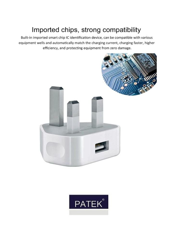 PATEK محول طاقة USB Patek P05 5W أبيض لأجهزة Android و iOS والهواتف المحمولة والأجهزة اللوحية والكمبيوترات و iPad - Image 5