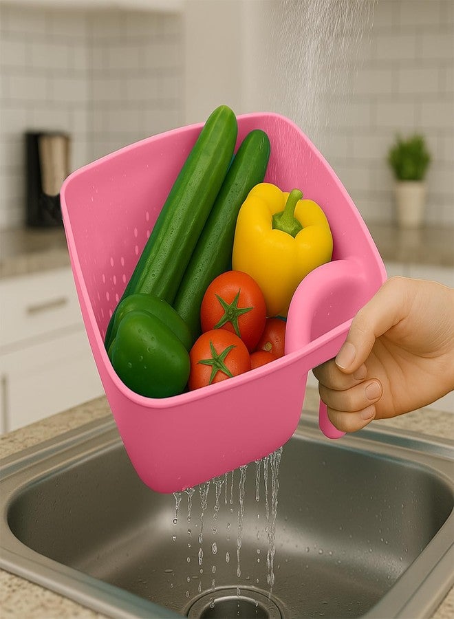 Frenchware (Peach, 1 Unit) Plastic Colander with Handles, Premium-Grade Plastic, 100% Food Safe, BPA-Free, Dishwasher Safe - Image 1
