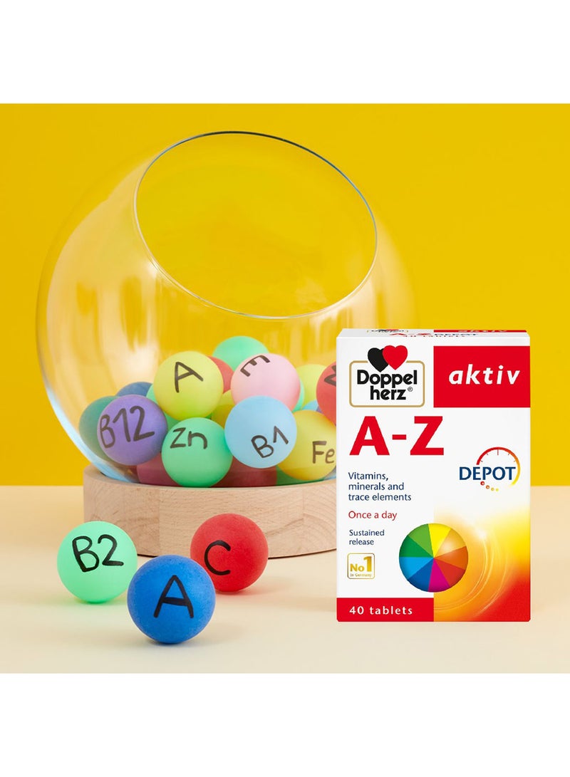 Doppelherz Aktiv A-Z Depot Tablets With Vitamins, Minerals And Trace Elements, Pack Of 40's - Image 3