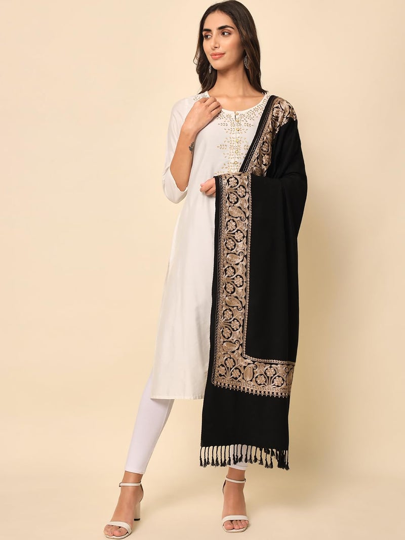 Pashmoda Women Zareen Aari Embroidered Stole (Size 71X203 CM) - Image 4