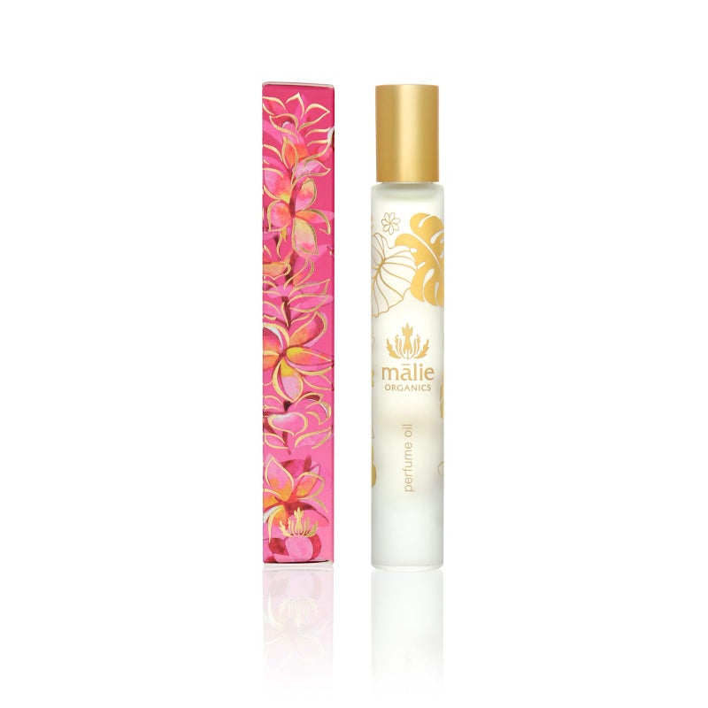 Malie Organics' Plumeria Perfume Oil Roll On with Organic Hawaiian fragrances, 1 Count (Pack of 1) - Image 1