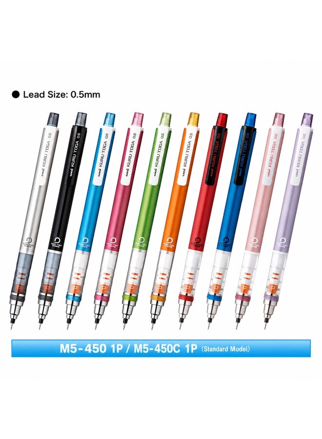 UNI Kuru Toga Standard Mechanical Pencil M5-450 1P.13, 0.5 mm, Baby Pink, Plastic & Metal, 1 pencil for school notes - Image 5