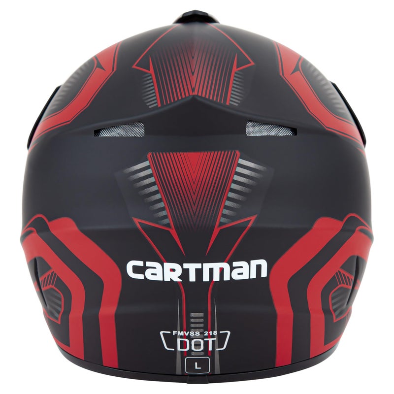 CARTMAN DOT Approved Motocross Helmet, Full Face Offroad Motorcycle Helmets for Adults, Matte Black and Red Dirt Bike Helmet Adult-Medium - Image 3