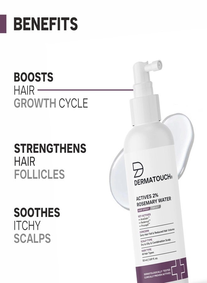 DERMATOUCH Rosemary hair Spary For Hair Growth | Advance 2% Actives Rosemary, Redensyl, Anagain + Procapil Spray Mist for Fall Control, Stimulates Hair Growth, Adds Shine, Strengthens | 50ml - Image 5
