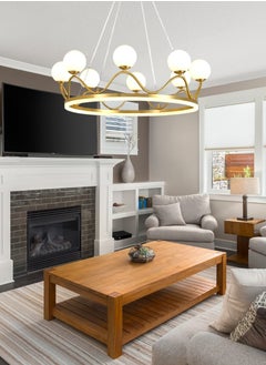 Target LED Crown Design Chandelier Gold for Living Room, Bedroom 100x80cm  - Image 1