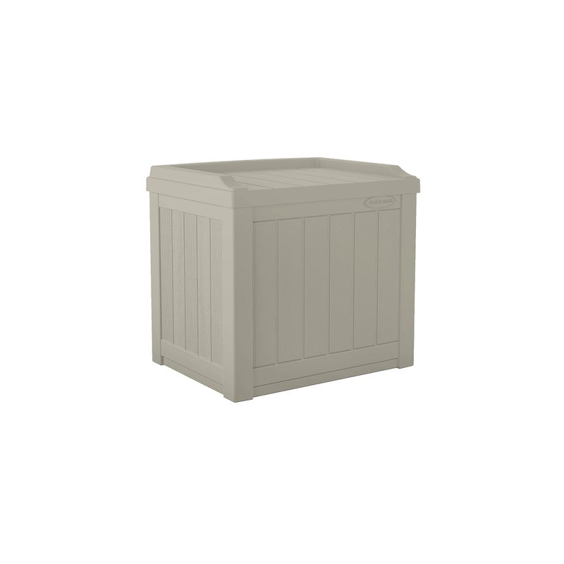Suncast Outdoor Storage Box - 22 Gallon Light Taupe Resin Outdoor Deck Box with Seat, Weatherproof Patio Storage Bin Container for Keeping Cushions, Tools & Towels for Pool, Yard, & Garden - Image 1