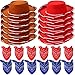 Coume 24 Pieces Cowboy Hats and Bandanas for Kids Western Cowboy Costume Hat Accessories for Toddler Child Western Theme Birthday Party Supplies Halloween Costume DressBrown Red - Image 2