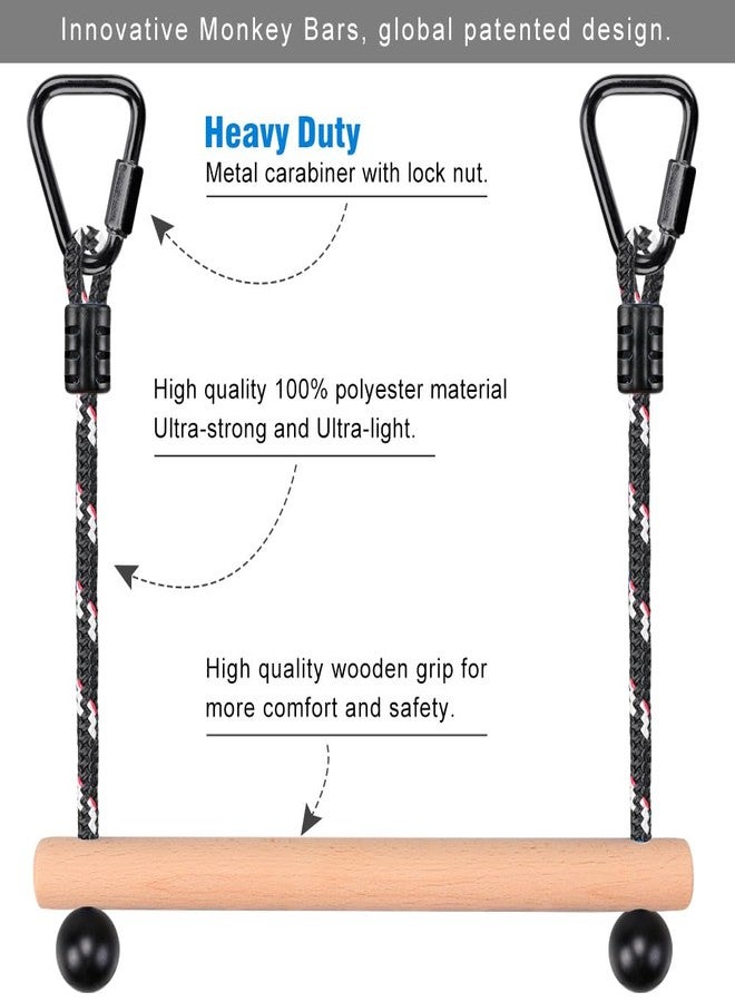 BeneLabel Ninja Monkey Bars for Kids - 2 Pack of Obstacle Course Accessories - Outdoor Play Set for Backyard Fun and Fitness - 250LB Capacity - Image 2
