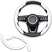 Lunwag 2pcs Universal Fit Carbon Fiber Steering Wheel Cover AntiSkid Steering Wheel CoverSegmented Steering Wheel ProtectorCar Interior Accessories White - Image 2