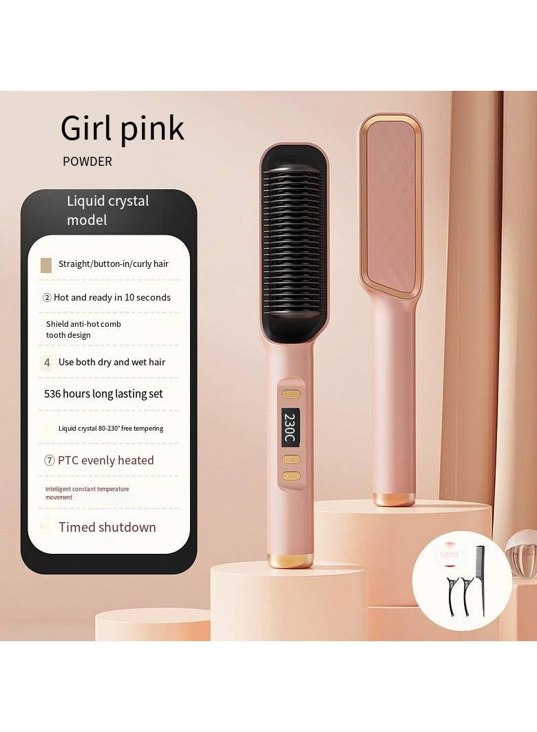 general Mini Ionic Straightening Comb – Travel-Friendly Straightener & Curler for Men/Women, Dual-Use Hair Styling Tool - Image 1