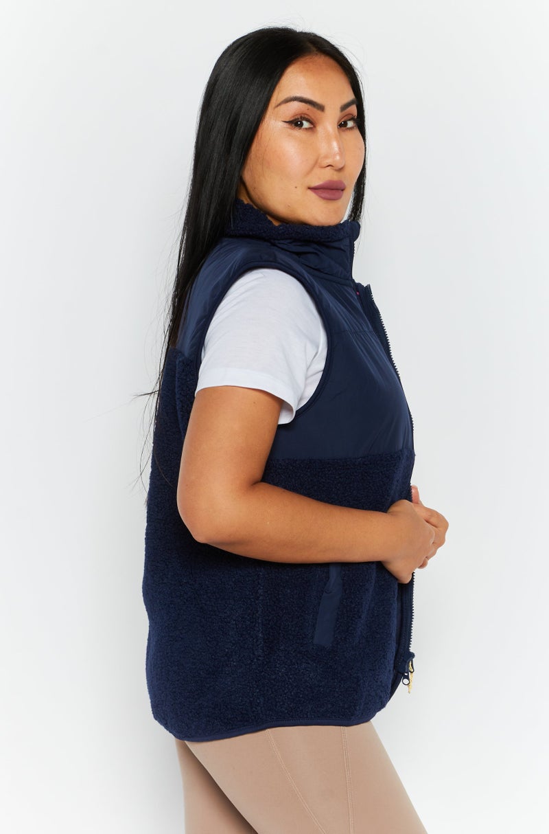 Tchibo Women Plain Vest Jacket, Navy - Image 4