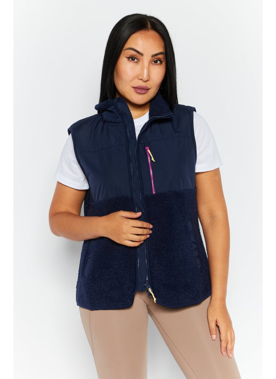 Tchibo - Women Plain Vest Jacket, Navy - Image 1