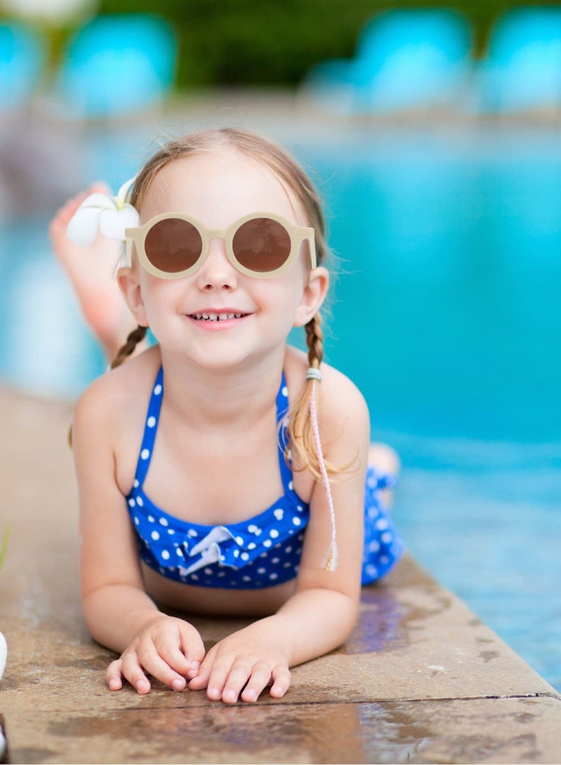 Kids Round Sunglasses   Circle Sunglasses for Baby Toddler Infant Polarized Bright Color Frame Sunglasses Kids Sunglasses Retro Outdoor Beach Glasses Sunglasses for Girls Boys Costume 6 Pairs - Image 2