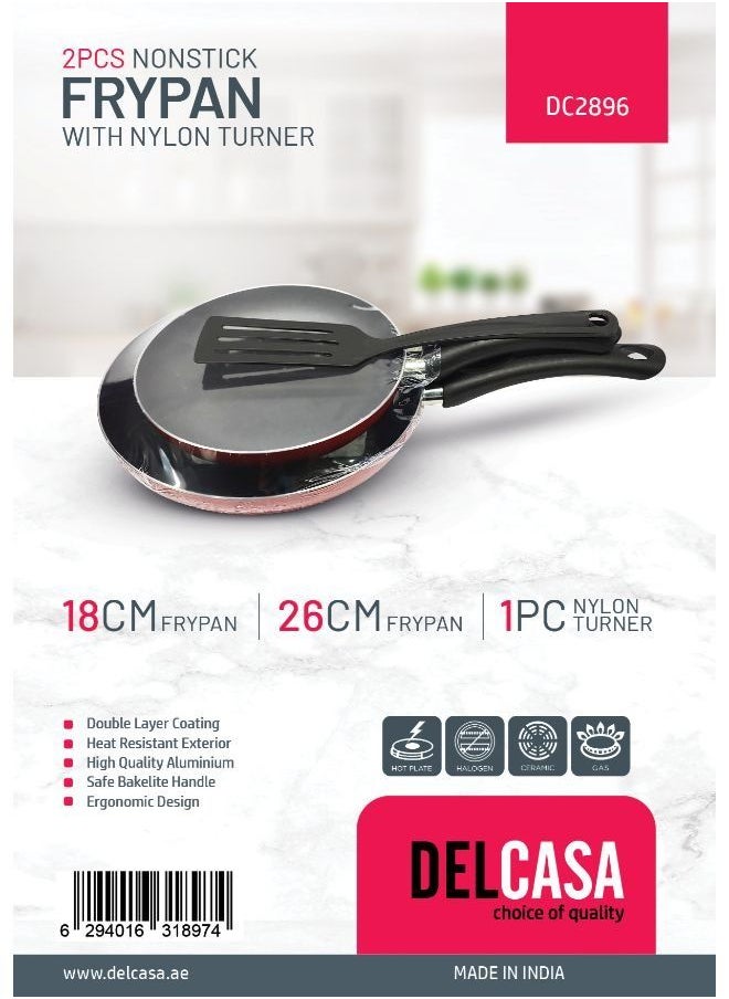 2 Piece Frypan With Nylon Turner