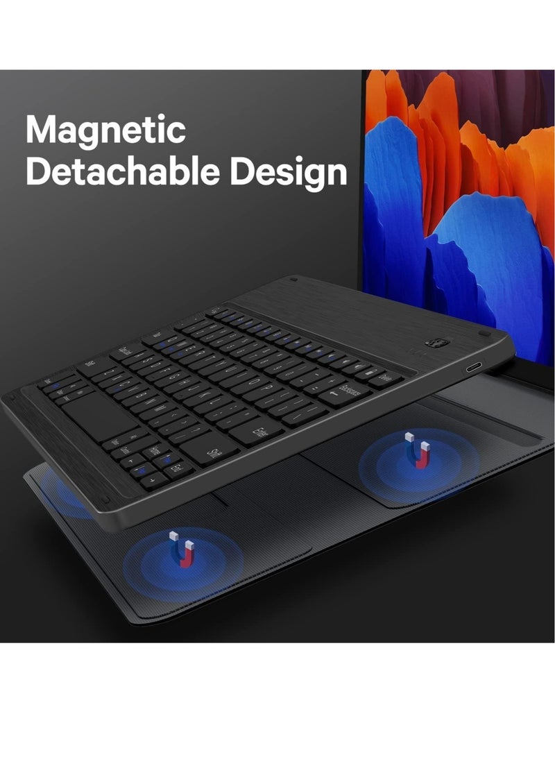 ELTRAZONE Galaxy Tab S8+, S7 FE, S7+ Case with Keyboard, Wireless Detachable, Type-C Rechargeable, PU Leather Stand Cover, Case with Keyboard for Tab S7 Plus 12.4" 2020, Tab S7 FE 2021, Tab S8 Plus 2022 - Image 3