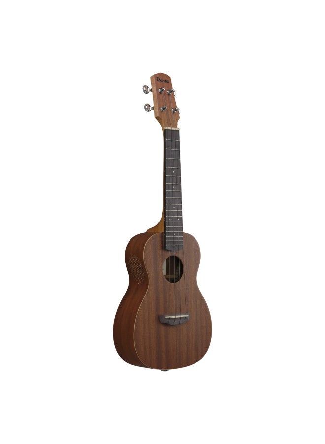 Ibanez UKS100-OPN | Ukuleles | Soprano Body | 4-String | Sapele Top | Purpleheart Fingerboard | Side Sound Port | Tall Frets | Open Pore Natural - Image 3
