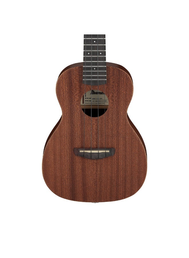 Ibanez UKS100-OPN | Ukuleles | Soprano Body | 4-String | Sapele Top | Purpleheart Fingerboard | Side Sound Port | Tall Frets | Open Pore Natural - Image 4