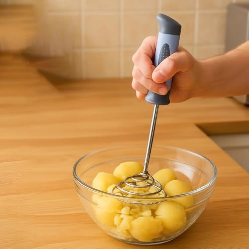 SUPERMOM Stainless Steel Potato Masher 1 Pc – Heavy Duty Vegetable Masher with Comfortable Grip Handle – Durable Food Mashing Crusher for Pav Bhaji, Fruits & More – Effortless Handheld Kitchen Tool - Image 4