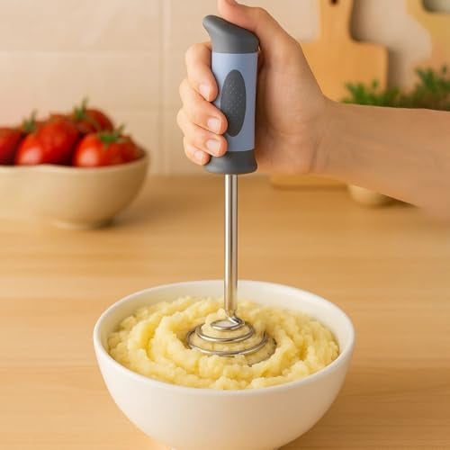 SUPERMOM Stainless Steel Potato Masher 1 Pc – Heavy Duty Vegetable Masher with Comfortable Grip Handle – Durable Food Mashing Crusher for Pav Bhaji, Fruits & More – Effortless Handheld Kitchen Tool - Image 5