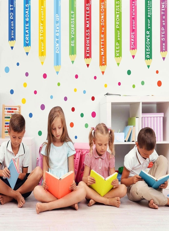 HATARU Colorful Inspirational Wall Decal Kids Wall Decals Color Wall Decals Motivational Quotes Wall Sticker You Can Do It Wall Sticker Polka Dots Decals Peel and Stick for Nursery Classroom Playroom Decor - Image 3